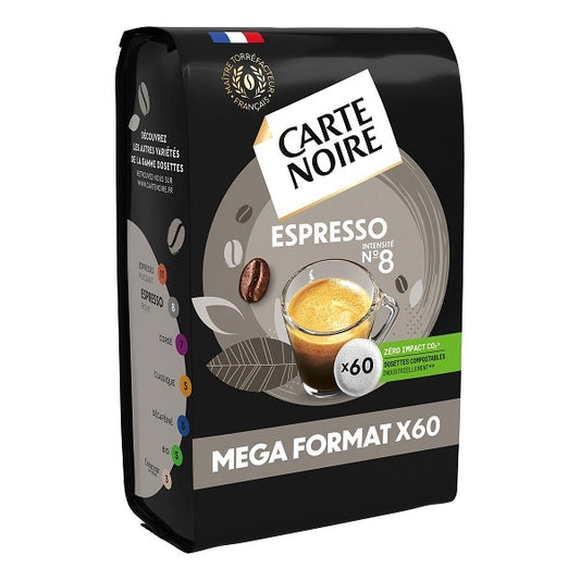 Dosettes Senseo café espresso INTENSITÉ 8, 60 dosettes - Carte Noire