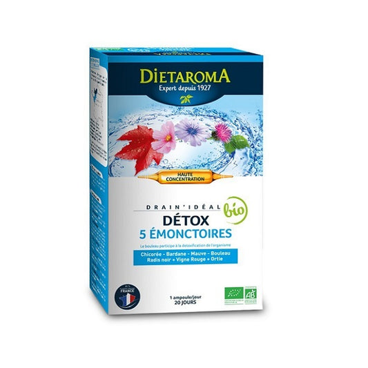 Drain'Idéal - détox 5 émonctoires, 20 ampoules - DIETAROMA