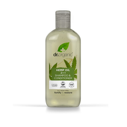Shampooing et après-shampoing 2 en 1 à l'huile de chanvre 265 ml - Dr. Organic