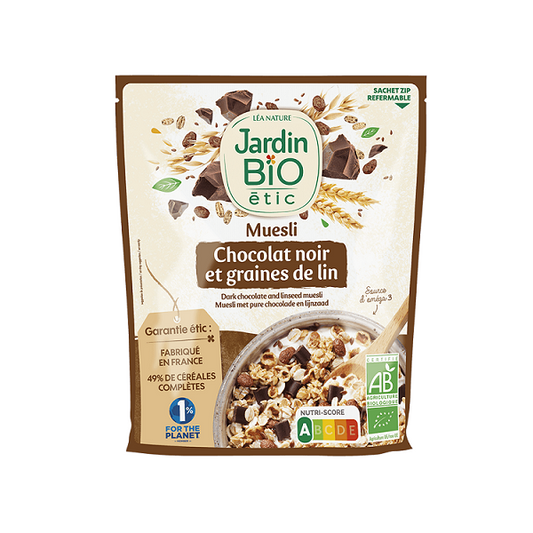 Muesli chocolat noir bio et graines de lin - JARDIN BIO