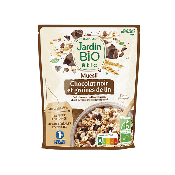 Muesli chocolat noir bio et graines de lin JARDIN BIO GOJI MAROC