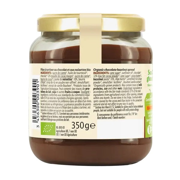 Pâte à Tartiner Chocolat et Noisette SANS LACTOSE - Jardin Bio etic