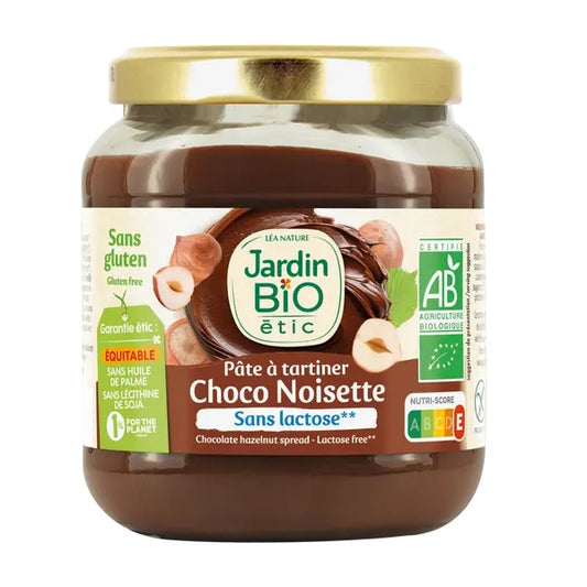 Pâte à Tartiner Chocolat et Noisette SANS LACTOSE - Jardin Bio etic