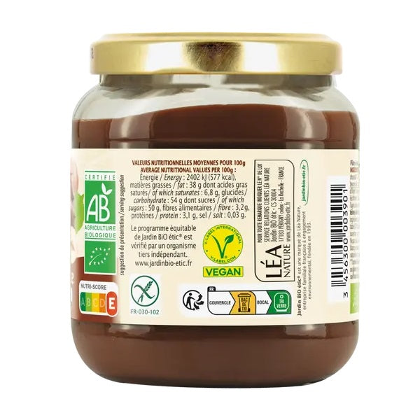 Pâte à Tartiner Chocolat et Noisette SANS LACTOSE - Jardin Bio etic