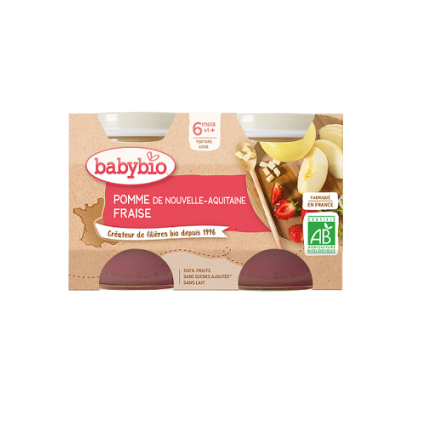 Purée de fruits, Pomme, Fraise de nouvelle-aquitaine - Babybio