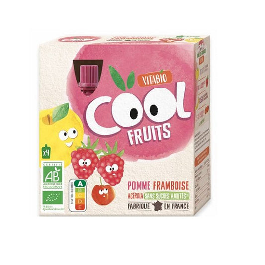 Compote Cool Fruits Pomme Framboise Acérola 4x90g - Vitabio