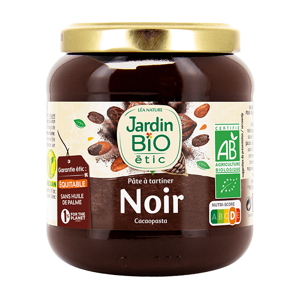 Pâte à tartiner chocolat noir forte en cacao - Jardin Bio etic