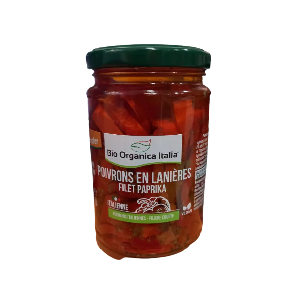 Poivrons en lanières filet paprika à l'huile demeter - Bio Organica Italia