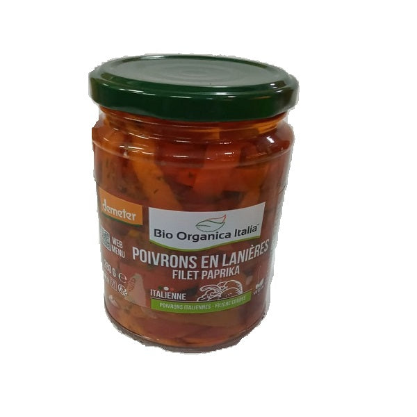 Poivrons en lanières filet paprika à l'huile demeter - Bio Organica Italia